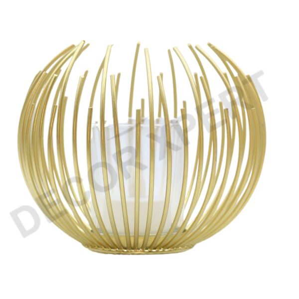 Elegant Gold Wire Flower Candle Stand