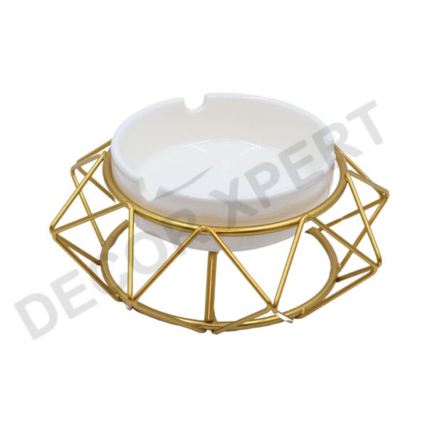 Geometric Ashtray with Metal Stand