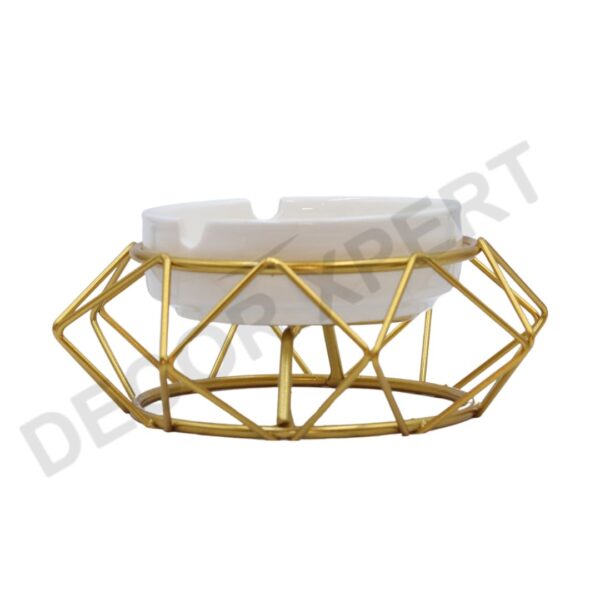 Geometric Ashtray with Metal Stand - Image 2