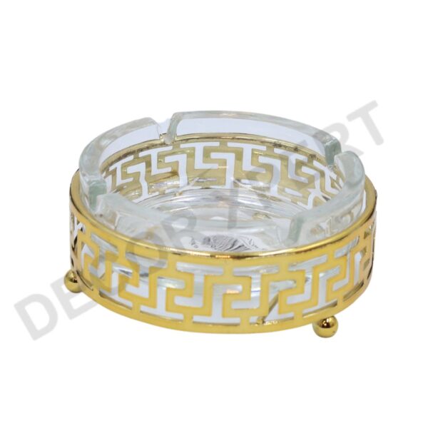 Metal Glass Golden Ashtray (ROUNDED)