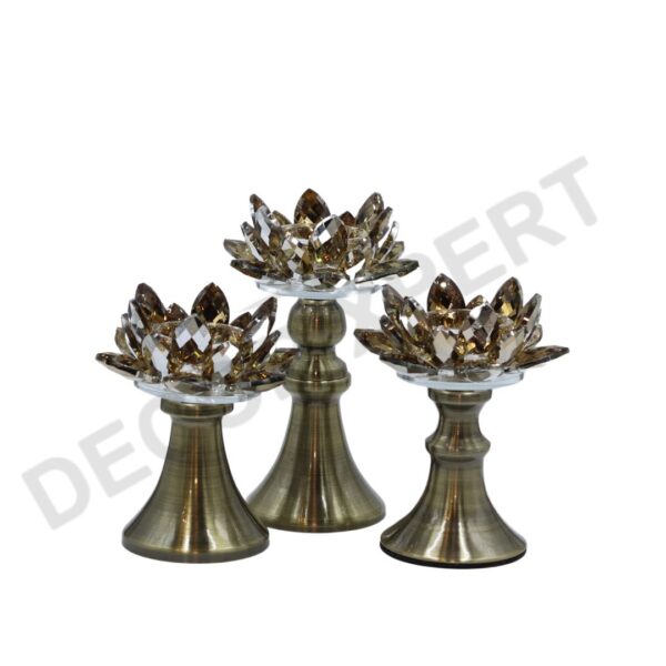 Candle Holders with Crystal - 3 PCs